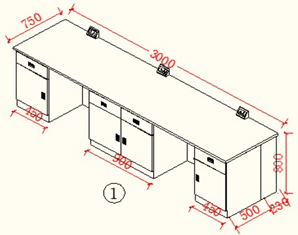 Table de travail de laboratoire en acier YR06013-5